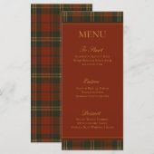 Vintage Christmas Plaid Traditional Family メニュー (正面/裏面)