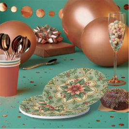 Vintage Christmas Poinsettia  ペーパープレート