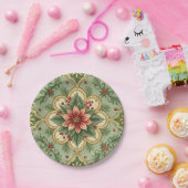 Vintage Christmas Poinsettia  ペーパープレート (パーティー)