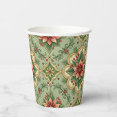 Vintage Christmas Poinsettia 紙コップ (裏面)