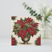 Vintage Christmas Poinsettia Bouquet シーズンカード (スタンド正面)