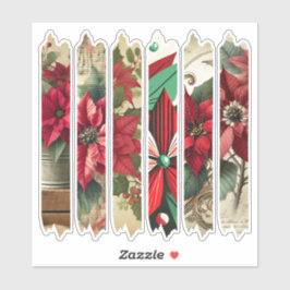 Vintage Christmas Poinsettia Washi Tape Scrapbook シール