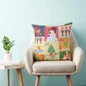 Vintage Christmas post stamps  クッション (椅子)