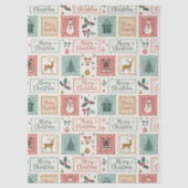 Vintage Christmas Postage Pattern 薄葉紙 (正面)