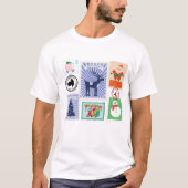 Vintage Christmas Postage Stamp Collage  Tシャツ (正面)