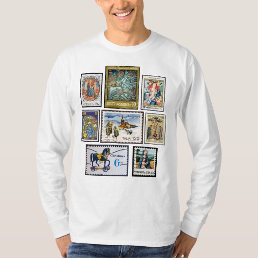 Vintage Christmas Postage Stamp  Tシャツ (正面)