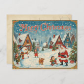 Vintage Christmas Postcard シーズンポストカード (正面/裏面)