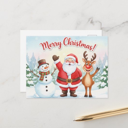 Vintage Christmas Postcard ポストカード (正面/裏面インサイチュ)