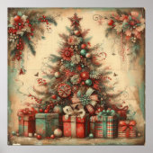 Vintage Christmas Poster ポスター (正面)