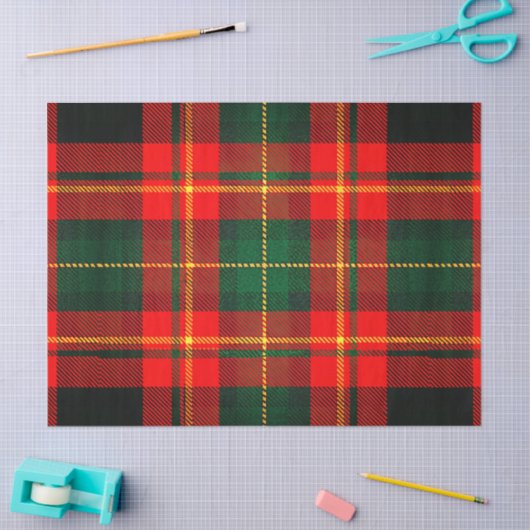 Vintage Christmas Red Green Plaid  薄葉紙 (クラフト)