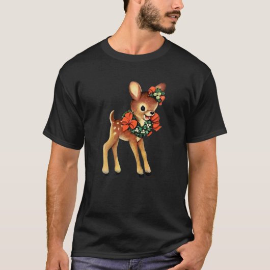Vintage Christmas Reindeer Cute Retro Christmas Tシャツ (正面)