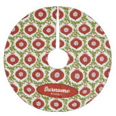 Vintage Christmas - Retro Glass Ball ブラッシュドポリエステルツリースカート (正面)