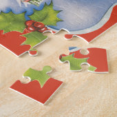 Vintage Christmas, Retro Jolly Santa Claus ジグソーパズル (側面)