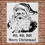 Vintage Christmas, Retro Jolly Santa Claus, Black ジグソーパズル<br><div class="desc">Vintage illustration Merry Christmas holiday image featuring a jolly Santa Claus in black. Classic retro 50s kitsch! Ho Ho Ho! I believe ... </div>