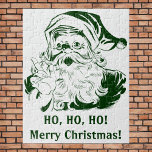 Vintage Christmas, Retro Jolly Santa Claus, Green ジグソーパズル<br><div class="desc">Vintage illustration Merry Christmas holiday image featuring a jolly Santa Claus in green. Classic retro 50s kitsch! Ho Ho Ho! I believe ... </div>