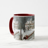 Vintage Christmas, Saint Nicholas with Reindeer マグカップ (正面左)