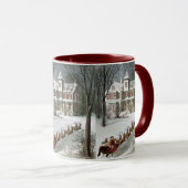Vintage Christmas, Saint Nicholas with Reindeer マグカップ (正面右)