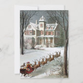 Vintage Christmas, Saint Nicholas with Reindeer 招待状 (正面)