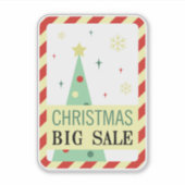 Vintage Christmas Sale Sticker With Green Tree シール (正面)