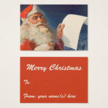 Vintage Christmas, Santa Claus いけな Nice List<br><div class="desc">ヴィンテージイラストレーションメリークリスマスの休日の画像すてきは、サンタクロースが赤い帽子を被り、クリスマスイブに彼のいけなまたは素敵なリストをチェックする。</div>