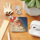Vintage Christmas, Santa Claus いけな Nice List キーホルダー<br><div class="desc">ヴィンテージイラストレーションメリークリスマスの休日の画像すてきは、サンタクロースが赤い帽子を被り、クリスマスイブに彼のいけなまたは素敵なリストをチェックする。</div>