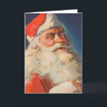 Vintage Christmas, Santa Claus いけな Nice List シーズンカード<br><div class="desc">ヴィンテージイラストレーションメリークリスマスの休日の画像すてきは、サンタクロースが赤い帽子を被り、クリスマスイブに彼のいけなまたは素敵なリストをチェックする。</div>
