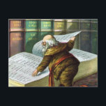 Vintage Christmas, Santa Claus いけな Nice List シーズンポストカード<br><div class="desc">ヴィンテージイラストレーションメリークリスマスの休日デザインは、本サンタクロースと彼の作品のページをフィーチャー。1889年マクラーリン・ブラザーズ発行。この物語は、世界中の良い小さな男の子や女の子のための玩具を作るサンタの仕事を物語っている。このビクトリアン時代の写真は彼のすてき図書館を通し読て、子供の名前と素敵なリストを持つ大きな本の古いサンいけなニコラスの姿を示している。</div>