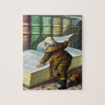 Vintage Christmas, Santa Claus いけな Nice List ジグソーパズル<br><div class="desc">ヴィンテージイラストレーションメリークリスマスの休日デザインは、本サンタクロースと彼の作品のページをフィーチャー。1889年マクラーリン・ブラザーズ発行。この物語は、世界中の良い小さな男の子や女の子のための玩具を作るサンタの仕事を物語っている。このビクトリアン時代の写真は彼のすてき図書館を通し読て、子供の名前と素敵なリストを持つ大きな本の古いサンいけなニコラスの姿を示している。</div>