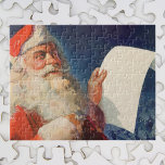 Vintage Christmas, Santa Claus いけな Nice List ジグソーパズル<br><div class="desc">ヴィンテージイラストレーションメリークリスマスの休日の画像すてきは、サンタクロースが赤い帽子を被り、クリスマスイブに彼のいけなまたは素敵なリストをチェックする。</div>