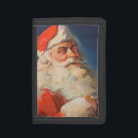 Vintage Christmas, Santa Claus いけな Nice List ナイロン三つ折りウォレット<br><div class="desc">ヴィンテージイラストレーションメリークリスマスの休日の画像すてきは、サンタクロースが赤い帽子を被り、クリスマスイブに彼のいけなまたは素敵なリストをチェックする。</div>