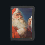 Vintage Christmas, Santa Claus いけな Nice List ナイロン三つ折りウォレット<br><div class="desc">ヴィンテージイラストレーションメリークリスマスの休日の画像すてきは、サンタクロースが赤い帽子を被り、クリスマスイブに彼のいけなまたは素敵なリストをチェックする。</div>