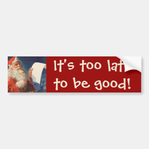 Vintage Christmas, Santa Claus いけな Nice List バンパーステッカー