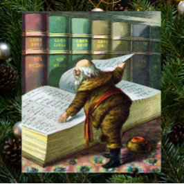 Vintage Christmas, Santa Claus いけな Nice List ポスター