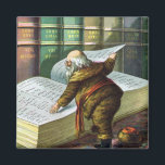 Vintage Christmas, Santa Claus いけな Nice List マグネット<br><div class="desc">ヴィンテージイラストレーションメリークリスマスの休日デザインは、本サンタクロースと彼の作品のページをフィーチャー。1889年マクラーリン・ブラザーズ発行。この物語は、世界中の良い小さな男の子や女の子のための玩具を作るサンタの仕事を物語っている。このビクトリアン時代の写真は彼のすてき図書館を通し読て、子供の名前と素敵なリストを持つ大きな本の古いサンいけなニコラスの姿を示している。</div>