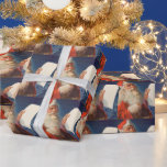 Vintage Christmas, Santa Claus いけな Nice List ラッピングペーパー<br><div class="desc">ヴィンテージイラストレーションメリークリスマスの休日の画像すてきは、サンタクロースが赤い帽子を被り、クリスマスイブに彼のいけなまたは素敵なリストをチェックする。</div>