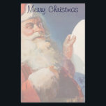 Vintage Christmas, Santa Claus いけな Nice List 便箋<br><div class="desc">ヴィンテージイラストレーションメリークリスマスの休日の画像すてきは、サンタクロースが赤い帽子を被り、クリスマスイブに彼のいけなまたは素敵なリストをチェックする。</div>