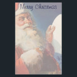 Vintage Christmas, Santa Claus いけな Nice List 便箋<br><div class="desc">ヴィンテージイラストレーションメリークリスマスの休日の画像すてきは、サンタクロースが赤い帽子を被り、クリスマスイブに彼のいけなまたは素敵なリストをチェックする。</div>