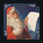 Vintage Christmas, Santa Claus いけな Nice List 招待状<br><div class="desc">ヴィンテージイラストレーションメリークリスマスの休日の画像すてきは、サンタクロースが赤い帽子を被り、クリスマスイブに彼のいけなまたは素敵なリストをチェックする。</div>
