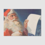 Vintage Christmas, Santa Claus いけな Nice List 薄葉紙<br><div class="desc">ヴィンテージイラストレーションメリークリスマスの休日の画像すてきは、サンタクロースが赤い帽子を被り、クリスマスイブに彼のいけなまたは素敵なリストをチェックする。</div>