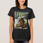 Vintage Christmas, Santa Claus いけな Nice List Tシャツ<br><div class="desc">ヴィンテージイラストレーションメリークリスマスの休日デザインは、本サンタクロースと彼の作品のページをフィーチャー。1889年マクラーリン・ブラザーズ発行。この物語は、世界中の良い小さな男の子や女の子のための玩具を作るサンタの仕事を物語っている。このビクトリアン時代の写真は彼のすてき図書館を通し読て、子供の名前と素敵なリストを持つ大きな本の古いサンいけなニコラスの姿を示している。</div>
