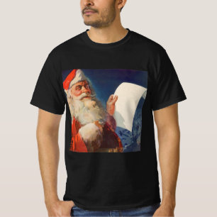 Vintage Christmas, Santa Claus いけな Nice List Tシャツ
