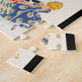 Vintage Christmas Santa Claus and Children Dance ジグソーパズル (側面)