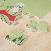 Vintage Christmas, Santa Claus Chef with Dinner ジグソーパズル (側面)