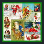 Vintage Christmas Santa Claus Collage ポスター<br><div class="desc">This collage features Christmas Santa Claus cards, postcards and lithograph images mostly from around the early 1900's. Scenes depicted in this Christmas Santa collage include Santa dancing with a little girl, riding a high wheeler bicycle, riding a log, riding in an early automobile, riding in his sleigh and climbing a...</div>
