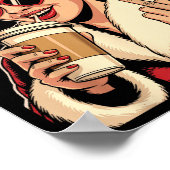 Vintage Christmas Santa Claus Heart Sungles Middle ポスター (角)