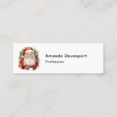 Vintage Christmas Santa Claus Smiling スキニー名刺 (正面)