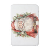Vintage Christmas Santa Claus Smiling バスマット (正面縦)