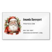 Vintage Christmas Santa Claus Smiling マグネット名刺 (正面)