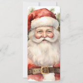 Vintage Christmas Santa Claus Smiling Menu 招待状 (裏面)