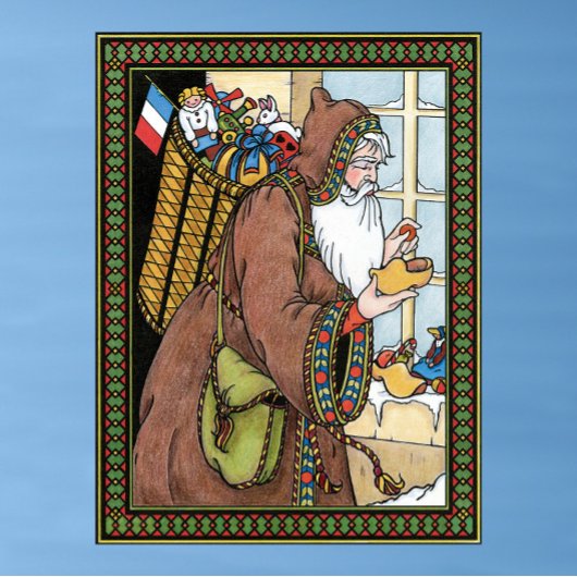 Vintage Christmas, Santa Claus Toys Clogs Shoes ポスター